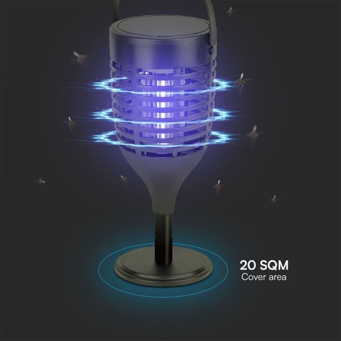 LED 3IN1 SOLAR BUG ZAPPER 128x128x672mm IP24