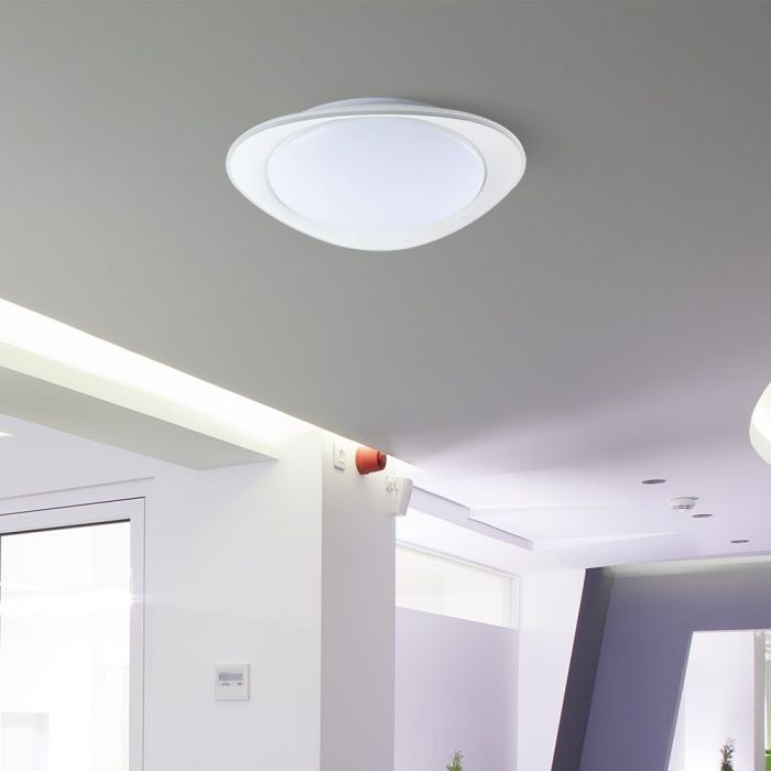 LED DESIGNER Ceiling Light with Remote Control CCT Changing 20/40/20W 4000lm 360° 450x65x445mm DIMMABLE -PHANTOM WHITE COVER