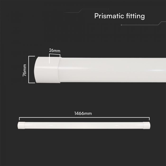 LED PRISMATIC SLIM FITTING 50W 3IN1 6000lm 120° 1466x26x76mm SAMSUNG CHIP