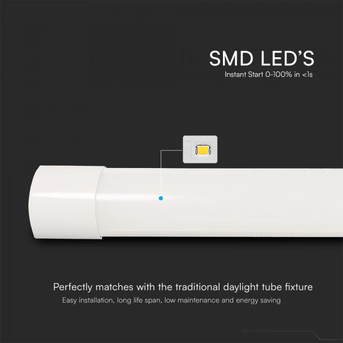 LED PRISMATIC SLIM FITTING 50W 3IN1 6000lm 120° 1466x26x76mm SAMSUNG CHIP