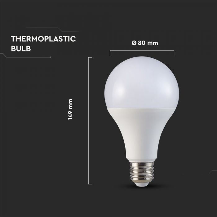 LED Bulb SAMSUNG Chip 20W E27 A80 Plastic 6400K