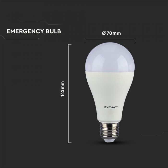 LED EMERGENCY E27 LAMP 9W DL 806lm 200° (3Hrs) SAMSUNG CHIP