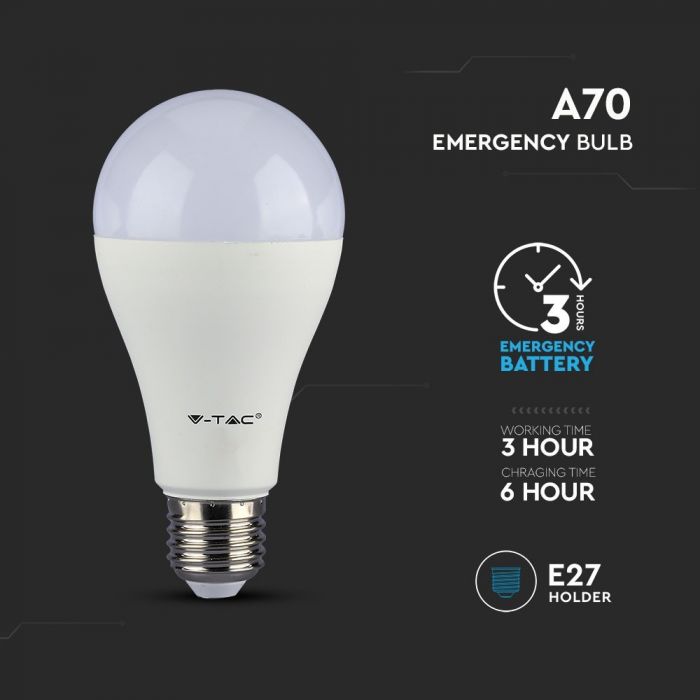LED EMERGENCY E27 LAMP 9W DL 806lm 200° (3Hrs) SAMSUNG CHIP