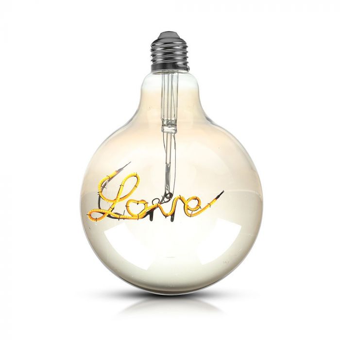 LED Bulb 5W E27 Filament G125 Smoky Glass 2200K