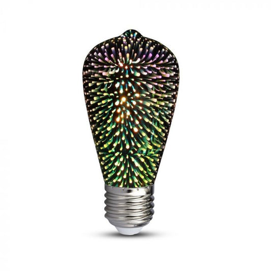 LED E27 3D FILAMENT LAMP ST64 3W WW 25lm 360° 64X135