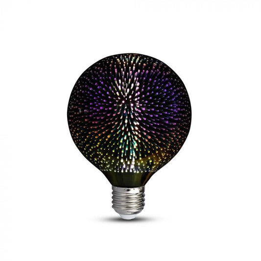 LED E27 3D FILAMENT LAMP G125 3W WW 40lm 360° 125X175