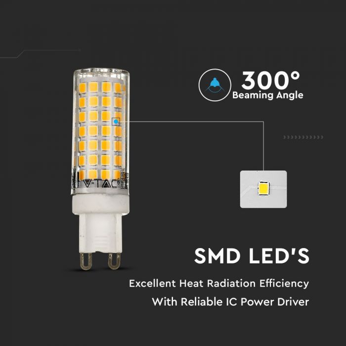 LED G9 LAMP 6W WW 550lm 300° 19X68