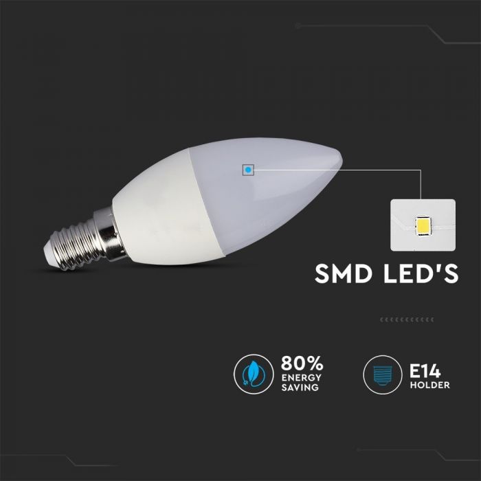 LED E14 LAMP RGB+CW 3.5W 320lm 200° CANDLE WITH REMOTE CONTROL DIMMABLE