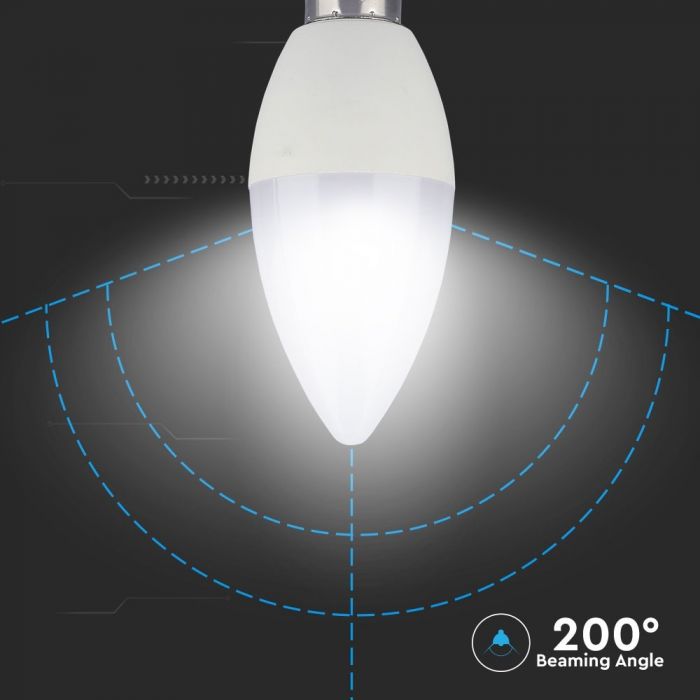 LED Bulb 3.5W E14 Candle Dimming Brightness RF Control RGB 6400K