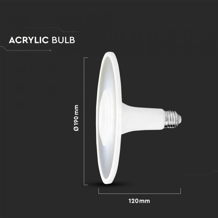LED E27 UFO CEILING LAMP ACRYLIC 11W WW 900lm 120° 190X120 SAMSUNG CHIP