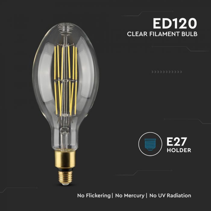 LED Bulb 24W E27 ED120 Clear Cover 6400K 160 lm/W