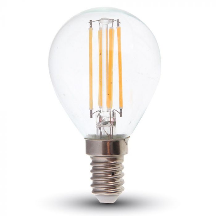 LED E14 FILAMENT LAMP P45 6W CW 600lm 300° GLOBE 45X78