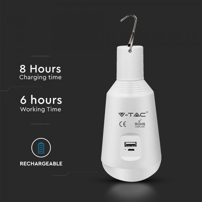 LED SOLAR EMERGENCY E27 LAMP WITH SENSOR / RF CONTROL 7W CCT 500lm 120° (6Hrs) MOBILE CHARING