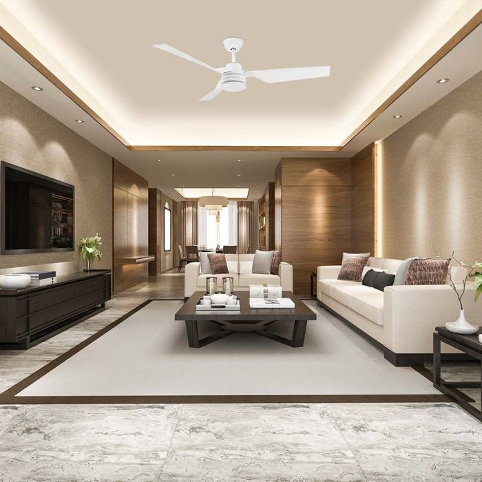 LED CEILING FAN WITH RF CONTROL/3 PC PLASTIC BLADES/65W AC MOTOR 52"(132CM) 3 SPEED