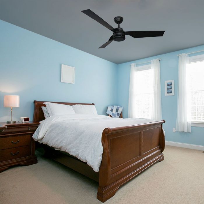 LED CEILING FAN WITH RF CONTROL/3 PC PLASTIC BLACK BLADES/65W AC MOTOR 52"(132CM) 3 SPEED