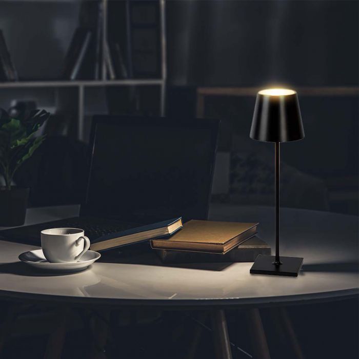 LED RECHARGEABLE DESK LAMP TOUCH DIMMABLE DL 3W 60lm BLACK BODY