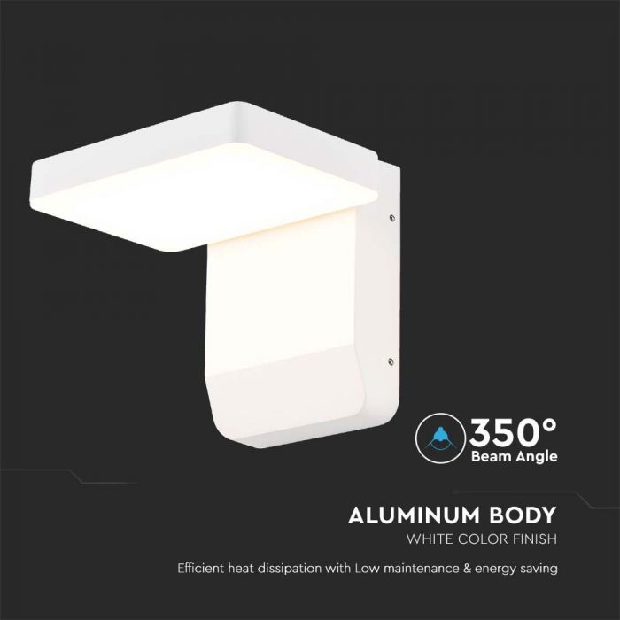 LED WALL LIGHT WHITE SQUARE 17W WW 2520lm 350° 178x170x160 ALUMINIUM IP65