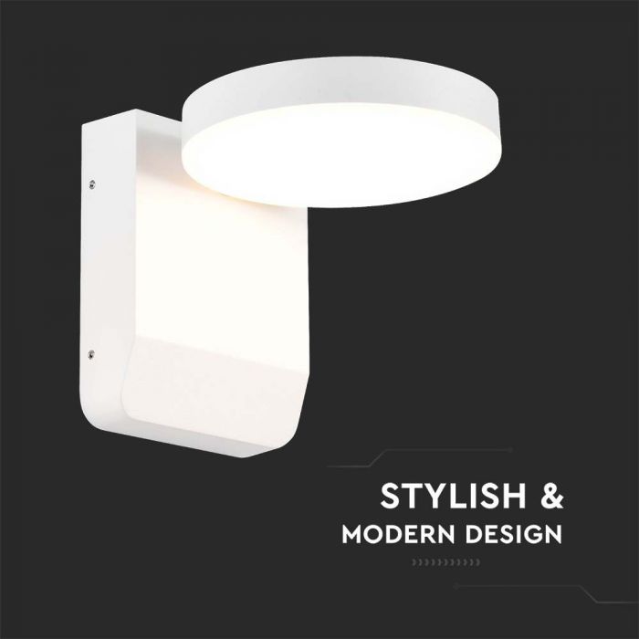 LED WALL LIGHT WHITE ROUND 17W WW IP65