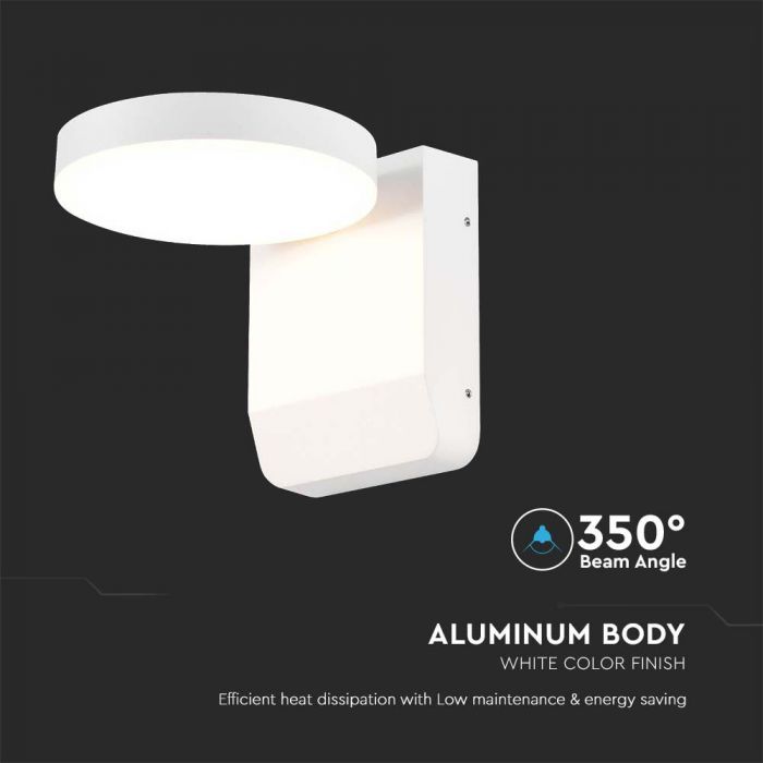 LED WALL LIGHT WHITE ROUND 17W WW IP65