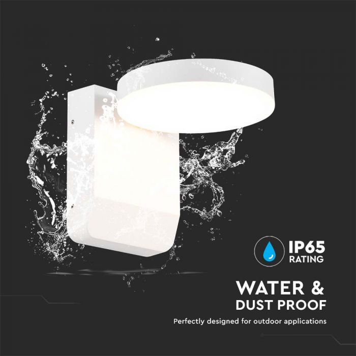 LED WALL LIGHT WHITE ROUND 17W WW IP65