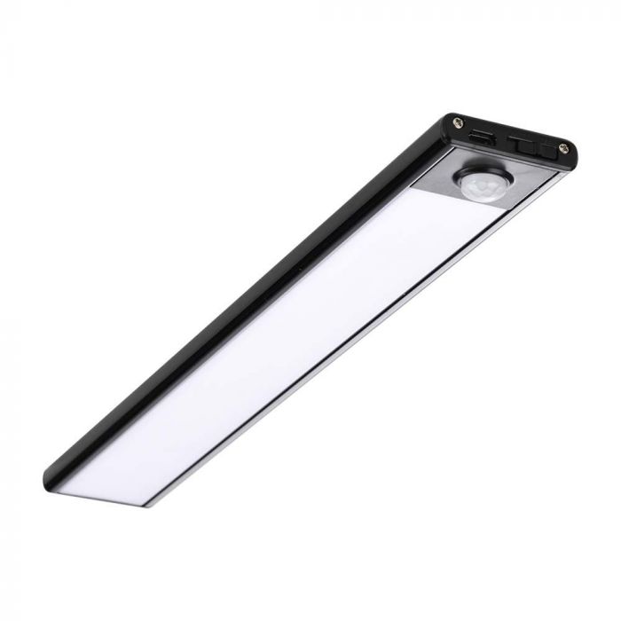 LED CABINET PIR SENSOR LIGHT BLACK BODY 2.5W DL 260lm 180° 600x40x9