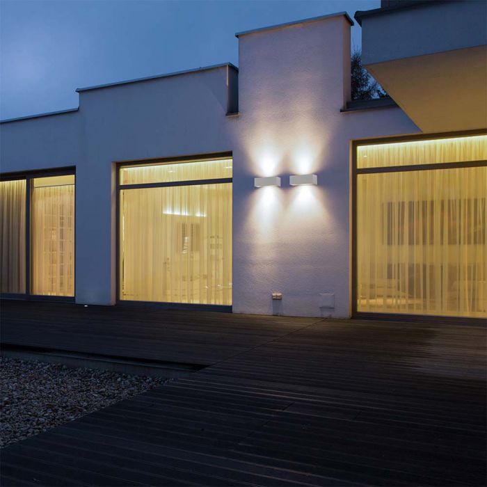 LED WALL LIGHT WHITE 24W DL 2720lm 120° 200x100x100 ALUMINIUM IP65
