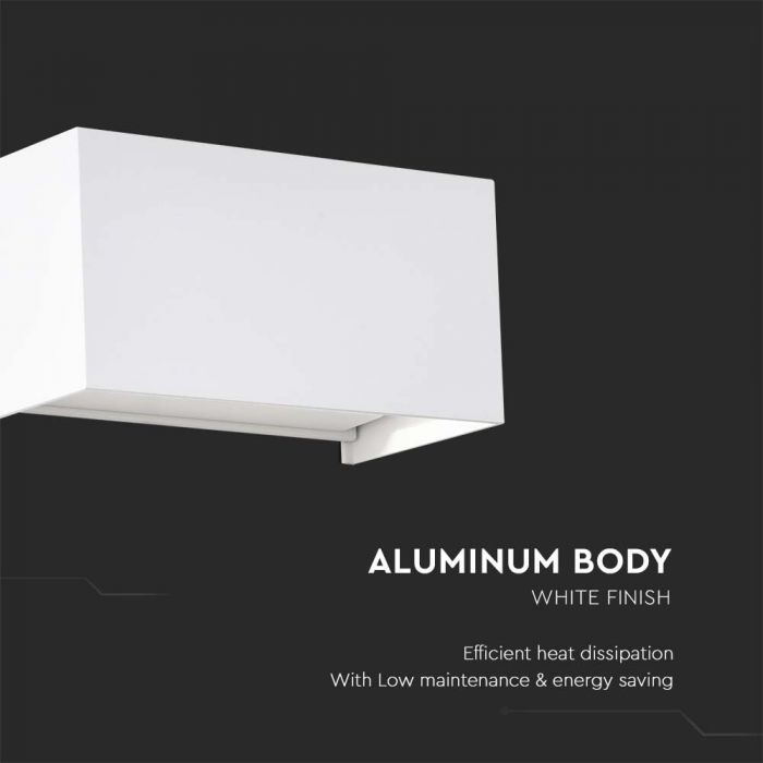 LED WALL LIGHT WHITE 24W WW 2720lm 120° 200x100x100 ALUMINIUM IP65