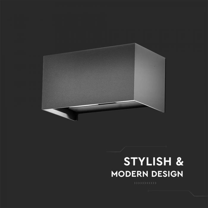 LED WALL LIGHT GREY 24W DL 2720lm 120° 200x100x100 ALUMINIUM IP65