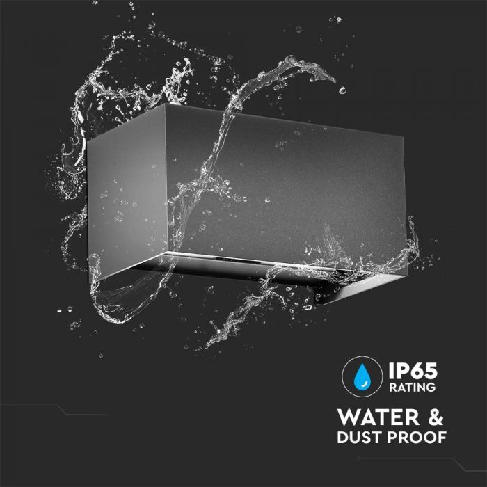 LED WALL LIGHT GREY 24W DL 2720lm 120° 200x100x100 ALUMINIUM IP65