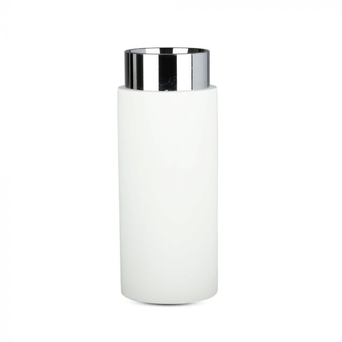 LED SURFACE GYPSUM ROUND WITH METAL MATT CHROME BOTTOM GU10 200X80