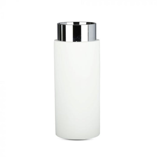 LED SURFACE GYPSUM ROUND WITH METAL MATT CHROME BOTTOM GU10 200X80