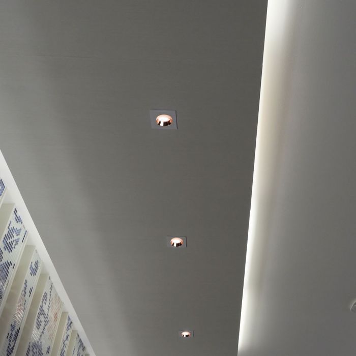 LED BRACKET GU10 SQUARE GYPSUM WITH MATT ROSE GOLD BOTTOM 100X100X40 (80)