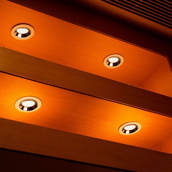 LED BRACKET GU10 ROUND GYPSUM GREY WITH MAT ROSE GOLD BOTTOM 100X40 (80)
