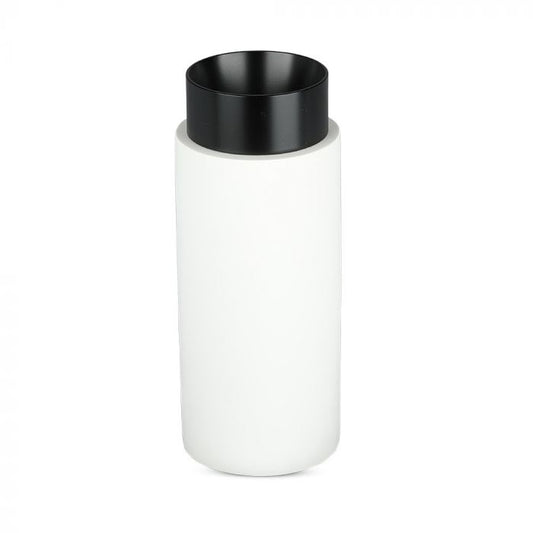 LED SURFACE GYPSUM ROUND WITH GUN BLCK METAL CHROME BOTTOM 200X80