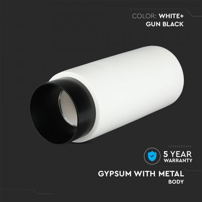 LED SURFACE GYPSUM ROUND WITH GUN BLCK METAL CHROME BOTTOM 200X80