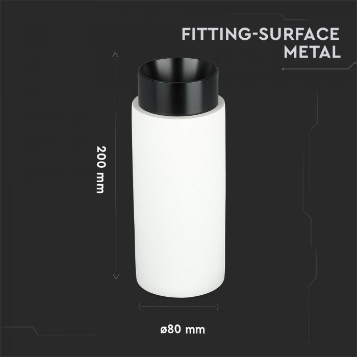 LED SURFACE GYPSUM ROUND WITH GUN BLCK METAL CHROME BOTTOM 200X80