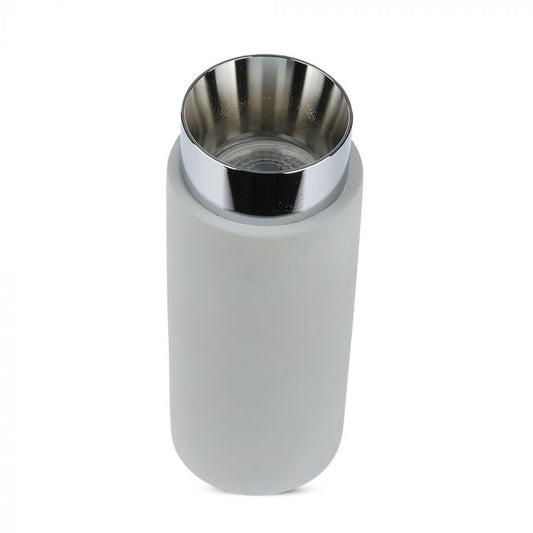 LED SURFACE GYPSUM ROUND GREY WITH CHROME BOTTOM 200X80