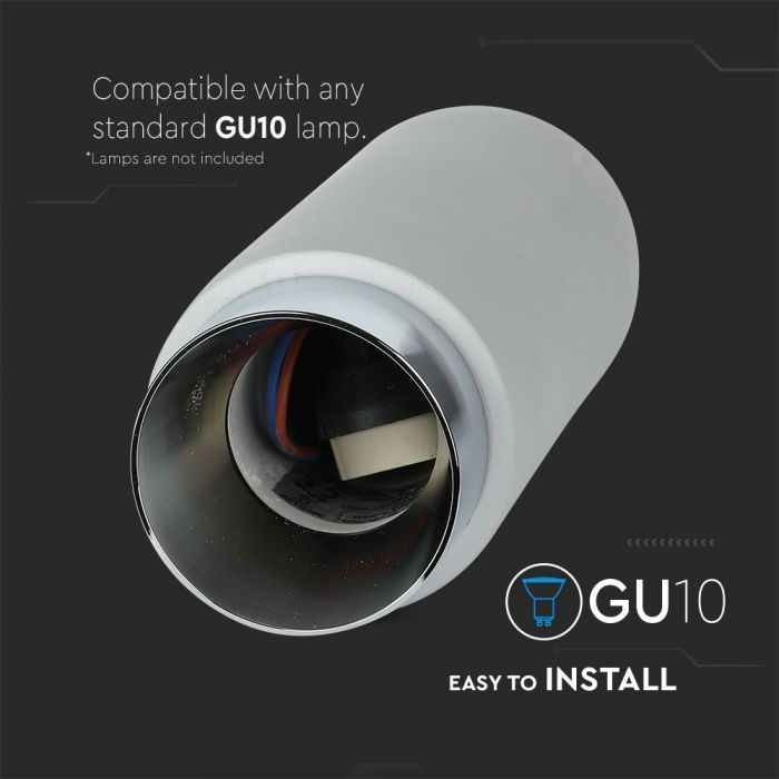 LED SURFACE GYPSUM ROUND GREY WITH CHROME BOTTOM 200X80