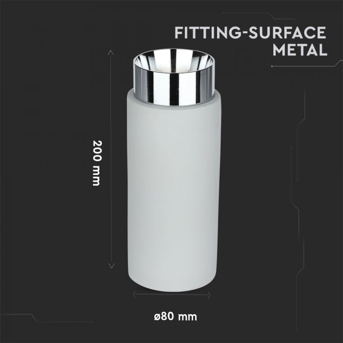 LED SURFACE GYPSUM ROUND GREY WITH CHROME BOTTOM 200X80