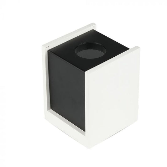 LED SURFACE WHITE GYPSUM SQUARE WITH METAL GUN BLACK BOTTOM GU10 10X10X13