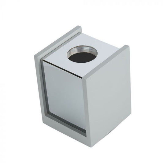 LED SURFACE GREY GYPSUM SQUARE WITH METAL CHROME BOTTOM GU10 10X10X13