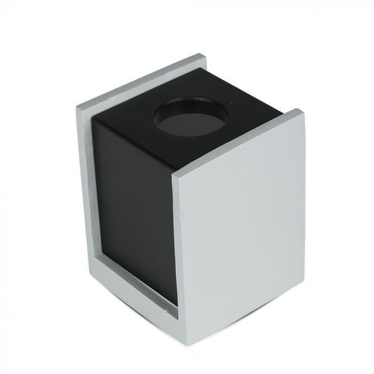 LED SURFACE GREY GYPSUM SQUARE WITH METAL GUN BLACK BOTTOM GU10 10X10X13