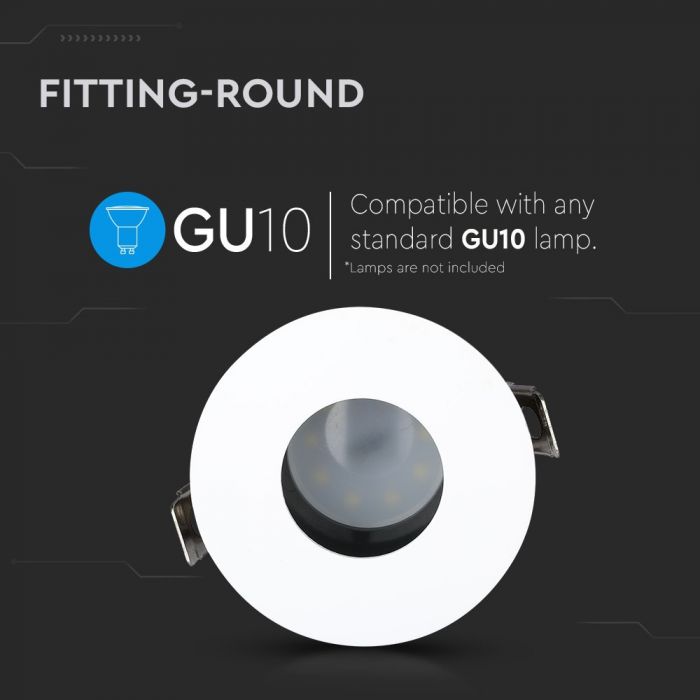 LED BRACKET GU10 ROUND WHITE + BLACK ALUMINIUM + PC 80X42 (75)