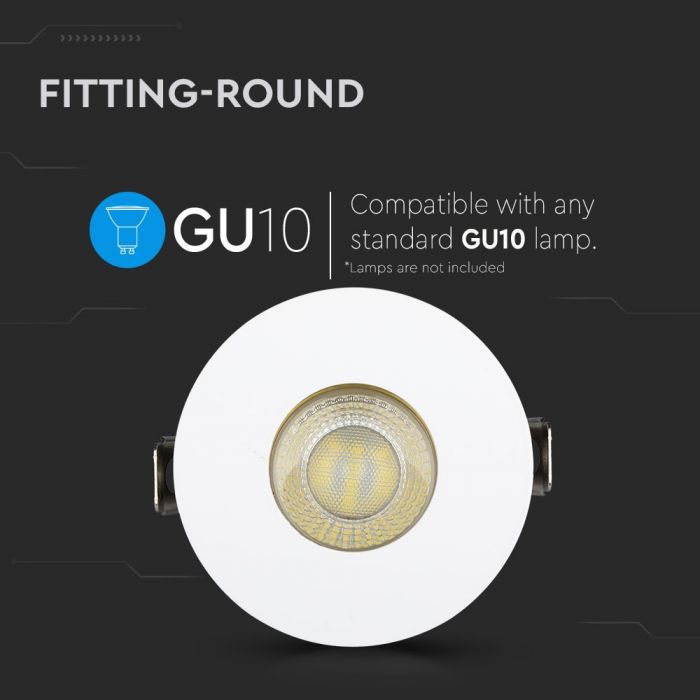LED BRACKET GU10 ROUND WHITE + GOLD ALUMINIUM + PC 80X42 (75)