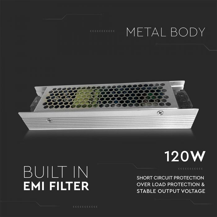 LED POWER SUPPLY 120W 5A SLIM 190X50X31 24V
