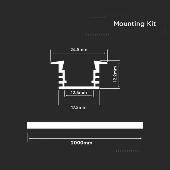 ALUMINIUM PROFILE MILKY COVER 2000X245X122