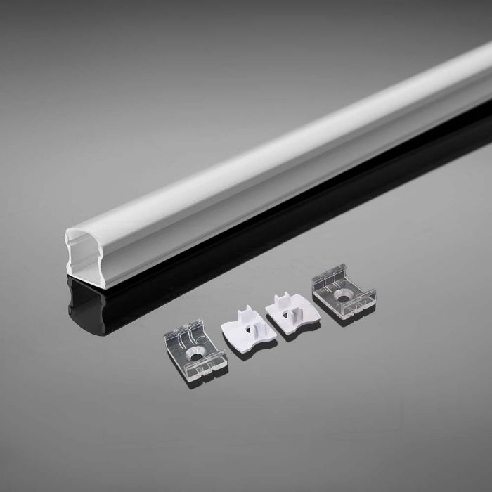 LED Strip Mounting Kit With Diffuser Aluminum 2000 x 17.2 x 15.5mm White Housing