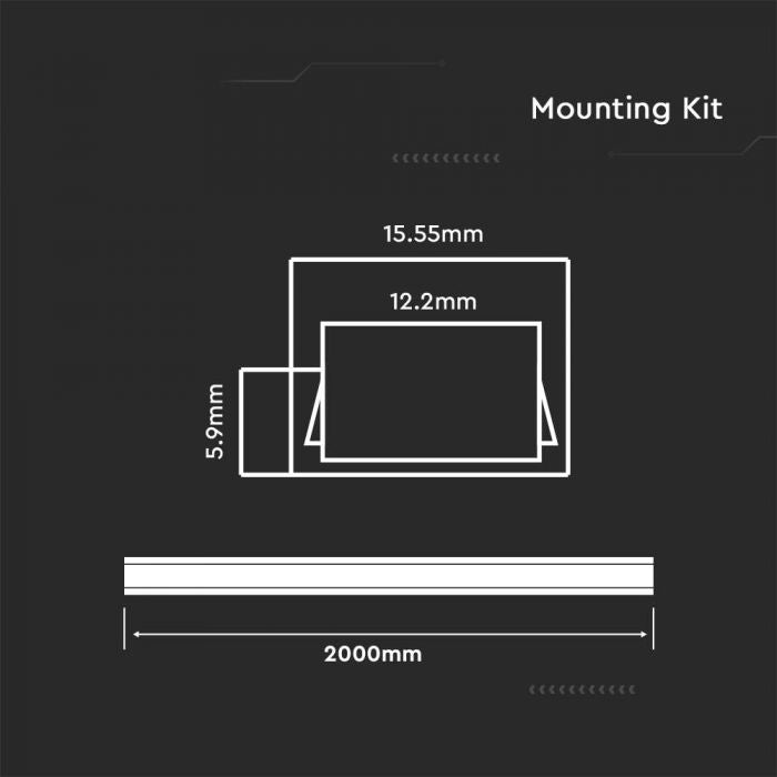 ALUMINIUM PROFILE MILKY COVER 2000X16X7