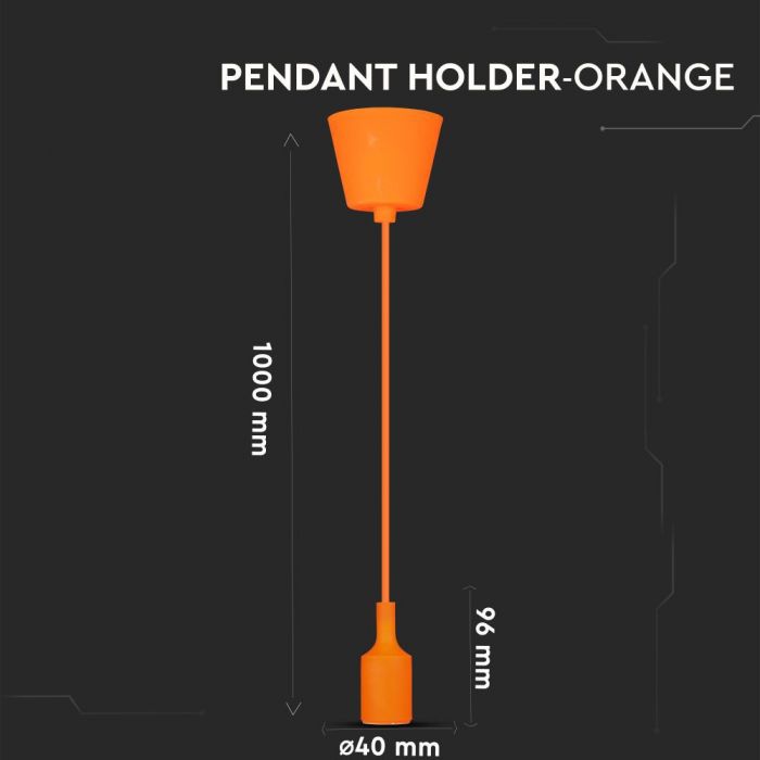 E27 Pendant Holder Orange