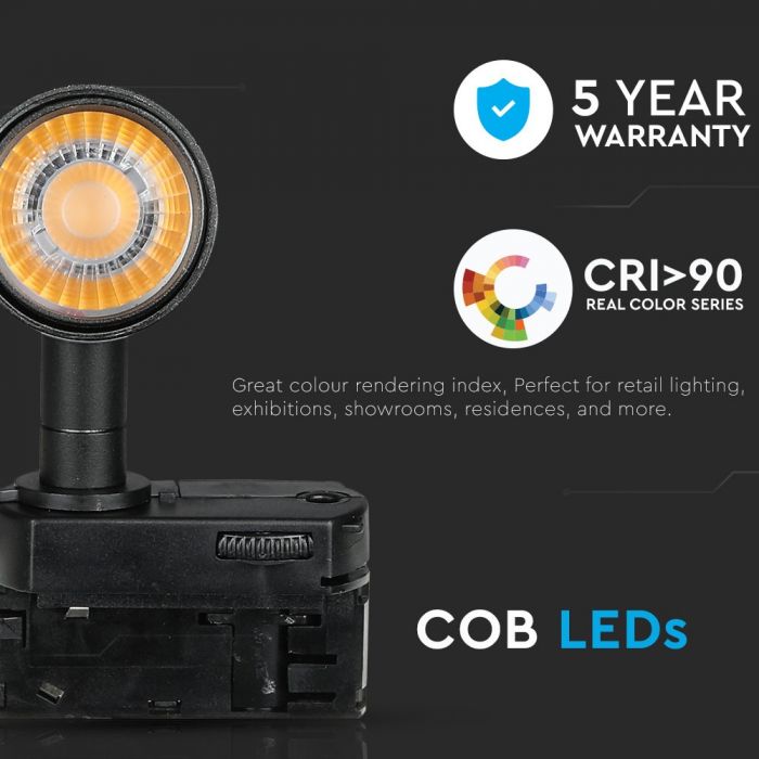 LED TRACK COB LIGHT 7W 420lm 3000K 24° 180X40.5X50 4-LINE BLACK SAMSUNG CHIP
